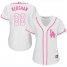 Los Angeles Dodgers #22 Clayton Kershaw White/Pink Fashion Womens Stitched MLB Jersey