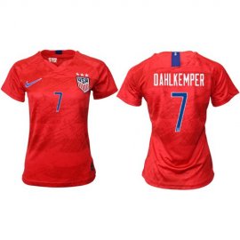 Womens USA #7 Dahlkemper Away Soccer Country Jersey