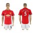 Manchester United #5 Marcos Rojo Red Home Soccer Club Jersey