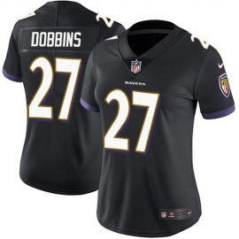 Nike Baltimore Ravens #27 J.K. Dobbins Black Alternate Womens Stitched NFL Vapor Untouchable Limited Jersey