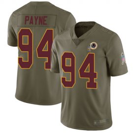 Nike Washington Football Team #94 DaRon Payne Olive Mens Stitched NFL Limited 2017 Salute To Service Jersey