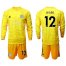Leicester City #12 Ward Yellow Goalkeeper Long Sleeves Soccer Club Jersey
