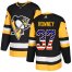 Adidas Pittsburgh Penguins #37 Carter Rowney Black Home Authentic USA Flag Stitched NHL Jersey