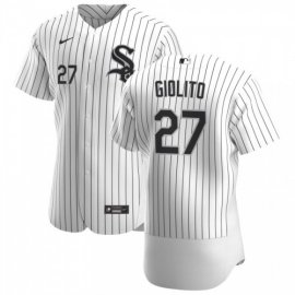 Chicago White Sox #27 Lucas Giolito Mens Nike White Home 2020 Authentic Player MLB Jersey