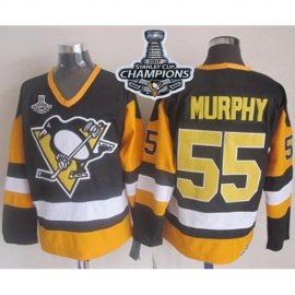 Pittsburgh Penguins #55 Larry Murphy Black CCM Throwback 2017 Stanley Cup Finals Champions Stitched NHL Jersey