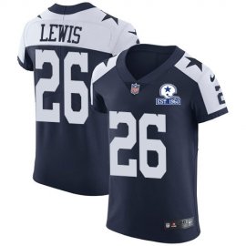 Nike Dallas Cowboys #26 Jourdan Lewis Navy Blue Thanksgiving Mens Stitched With Established In 1960 Patch NFL Vapor Untouchable Throwback Elite Jersey