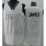 Miami Heat 6 LeBron James White Revolution 30 NBA Jerseys Silver Number Cheap