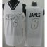 Miami Heat 6 LeBron James White Revolution 30 NBA Jerseys Silver Number Cheap