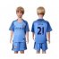 Manchester City #21 Silva Home Kid Soccer Club Jersey