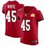 Tampa Bay Buccaneers #45 Devin White Mens Super Bowl LV Champions Patch Nike Red Vapor Elite Jersey