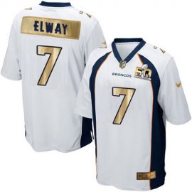 Nike Denver Broncos #7 John Elway White Mens Stitched NFL Game Super Bowl 50 Collection Jersey