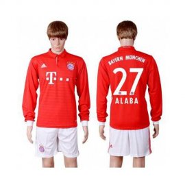 Bayern Munchen #27 Alaba Home Long Sleeves Soccer Club Jersey