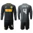 AC Milan Blank Black Goalkeeper Long Sleeves Soccer Club Jersey