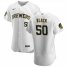 Milwaukee Brewers #50 Ray Black Mens Nike White Home 2020 Authentic Player MLB Jersey