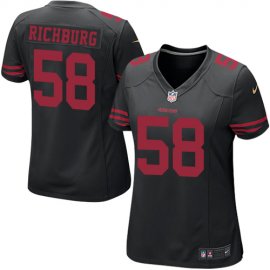 Nike San Francisco 49ers #58 Weston Richburg Black Alternate Womens Stitched NFL Vapor Untouchable Limited Jersey