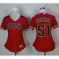 Arizona Diamondbacks #51 Randy Johnson Red/Brick Alternate Womens Stitched MLB Jersey