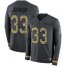 Nike Chicago Bears #33 Jaylon Johnson Anthracite Salute to Service Mens Stitched NFL Limited Therma Long Sleeve Jersey