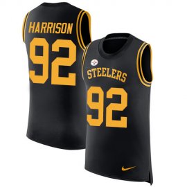 Nike Pittsburgh Steelers #92 James Harrison Black Team Color Mens Stitched NFL Limited Rush Tank Top Jersey