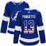 Adidas Tampa Bay Lightning #13 Cedric Paquette Blue Home Authentic USA Flag Womens Stitched NHL Jersey