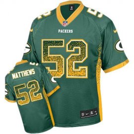Nike Green Bay Packers #52 Clay Matthews Green Team Color Mens Stitched NFL Elite Drift Fashion Jersey