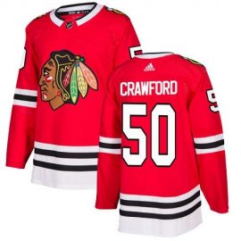 Adidas Chicago Blackhawks #50 Corey Crawford Red Home Authentic Stitched NHL Jersey