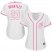 Cleveland Indians #23 Michael Brantley White/Pink Fashion Womens Stitched MLB Jersey