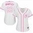 Cleveland Indians #23 Michael Brantley White/Pink Fashion Womens Stitched MLB Jersey