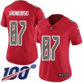 Nike Tampa Bay Buccaneers #87 Rob Gronkowski Red Womens Stitched NFL Limited Rush 100th Season Jersey