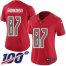 Nike Tampa Bay Buccaneers #87 Rob Gronkowski Red Womens Stitched NFL Limited Rush 100th Season Jersey