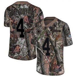 Nike Dallas Cowboys #4 Dak Prescott Camo Youth Stitched NFL Limited Rush Realtree Jersey