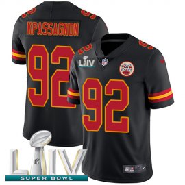 Nike Kansas City Chiefs #92 Tanoh Kpassagnon Black Super Bowl LIV 2020 Mens Stitched NFL Limited Rush Jersey