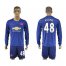 Manchester United #48 Keane Away Long Sleeves Soccer Club Jersey