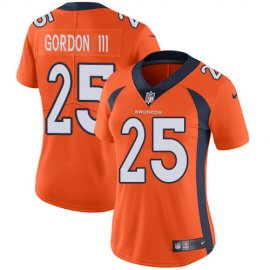 Nike Denver Broncos #25 Melvin Gordon III Orange Team Color Womens Stitched NFL Vapor Untouchable Limited Jersey