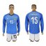 Italy #15 Barzagli Blue Home Long Sleeves Soccer Country Jersey