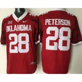 Oklahoma Sooners #28 Adrian Peterson Red New XII Stitched NCAA Jersey