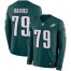Nike Philadelphia Eagles #79 Brandon Brooks Midnight Green Team Color Mens Stitched NFL Limited Therma Long Sleeve Jersey
