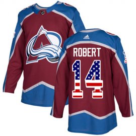 Adidas Colorado Avalanche #14 Rene Robert Burgundy Home Authentic USA Flag Stitched NHL Jersey