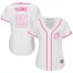 Cleveland Indians #25 Jim Thome White/Pink Fashion Womens Stitched MLB Jersey