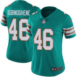 Nike Miami Dolphins #46 Noah Igbinoghene Aqua Green Alternate Womens Stitched NFL Vapor Untouchable Limited Jersey