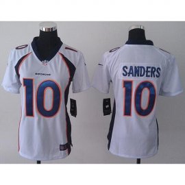 Nike Denver Broncos #10 Emmanuel Sanders White Womens Stitched NFL New Elite Jersey