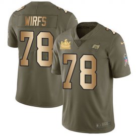 Nike Tampa Bay Buccaneers #78 Tristan Wirfs Olive/Gold Mens Super Bowl LV Champions Patch Stitched NFL Limited 2017 Salute To Service Jersey