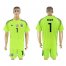 Germany #1 Neuer Shiny Green Goalkeeper Soccer Country Jersey
