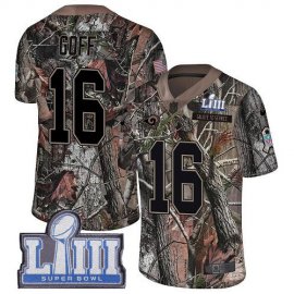 Nike Los Angeles Rams #16 Jared Goff Camo Super Bowl LIII Bound Youth Stitched NFL Limited Rush Realtree Jersey