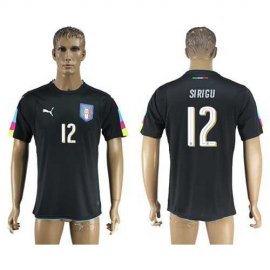 Italy #12 Sirigu Black Goalkeeper Soccer Country Jersey