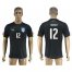 Italy #12 Sirigu Black Goalkeeper Soccer Country Jersey