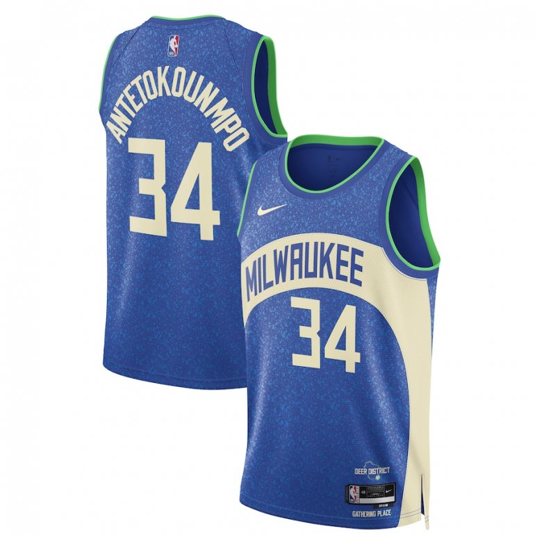 Giannis Antetokounmpo Milwaukee Bucks Nike Unisex 2023/24 Swingman Jersey – Blue – City Edition Giannis Antetokounmpo Milwaukee Bucks Nike Unisex 2023/24 Swingman Jersey – Blue – City Edition