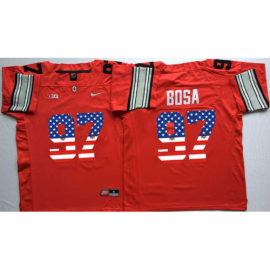Ohio State Buckeyes #97 Joey Bosa Red USA Flag College Jersey