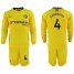 Chelsea #4 Fabregas Away Long Sleeves Soccer Club Jersey