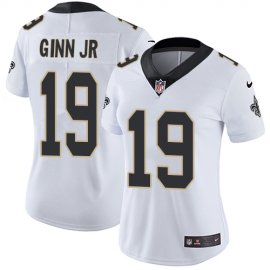 Nike New Orleans Saints #19 Ted Ginn Jr White Womens Stitched NFL Vapor Untouchable Limited Jersey