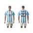 Argentina #20 Kun Aguero Home Soccer Country Jersey